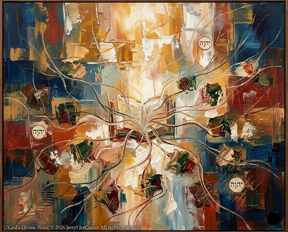 Abstract artwork with intricate design and color palette