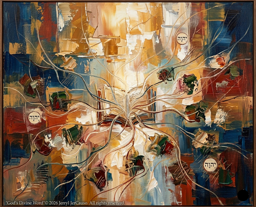 Abstract artwork with intricate design and color palette